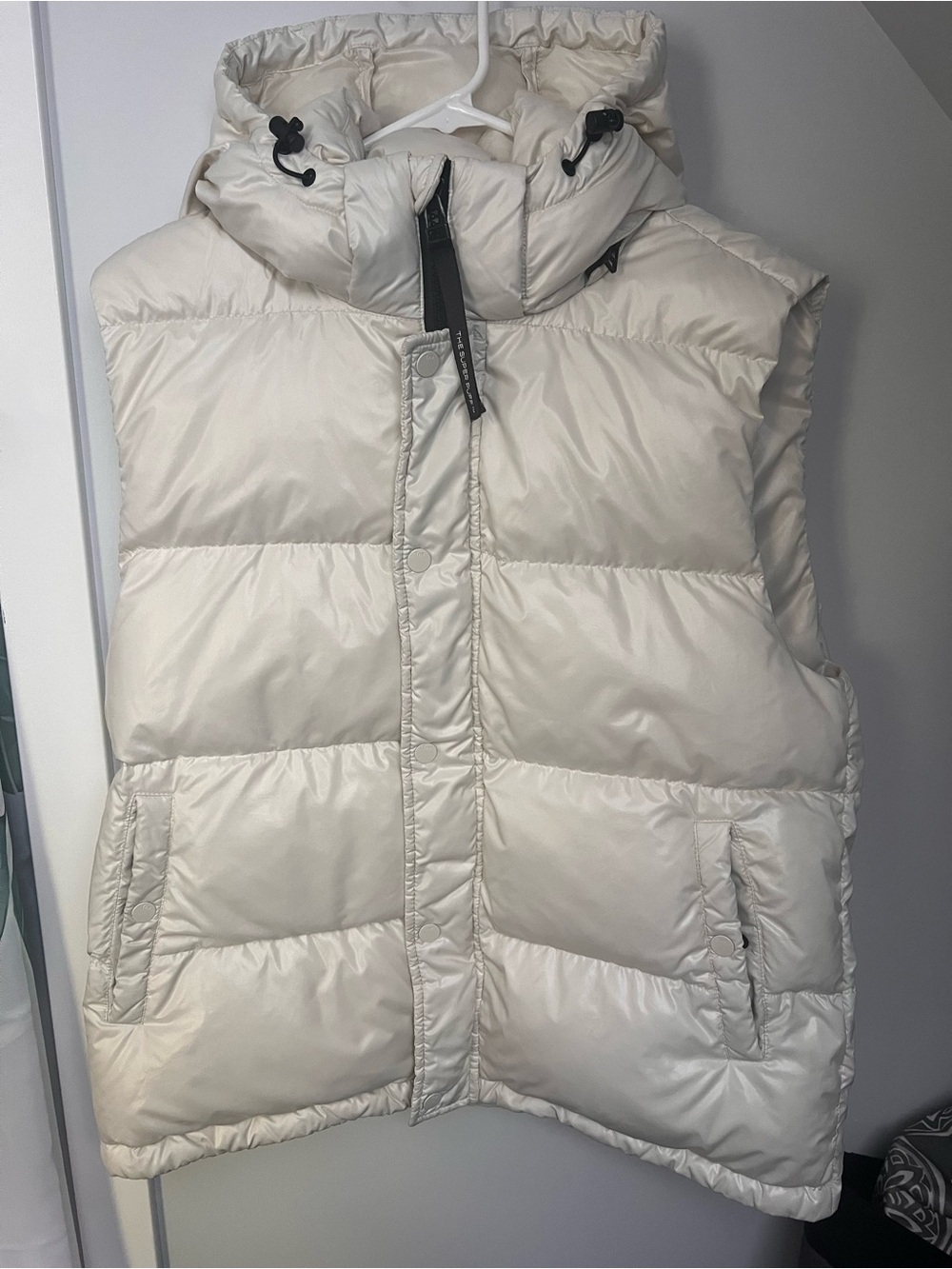 TNA Ivory Hooded Puffer Vest